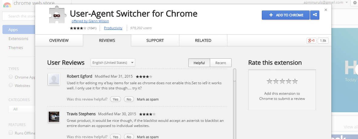 Узнать user agent. User-agent Switcher for Chrome.