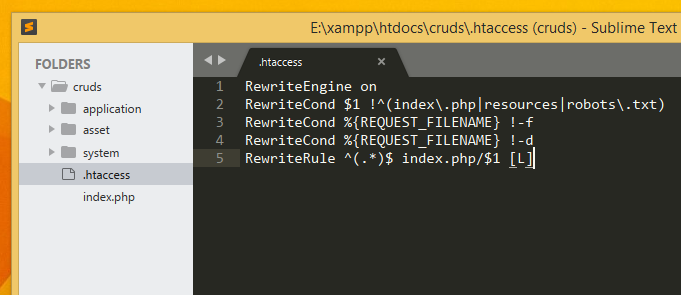 Server index php. Htaccess CODEIGNITER.