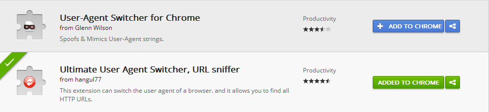 Browser agent. User-agent Switcher for Chrome.