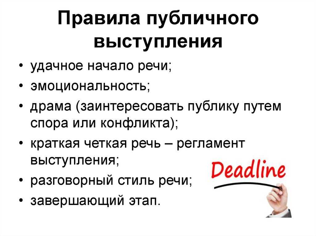 Правила публичного выступления презентация