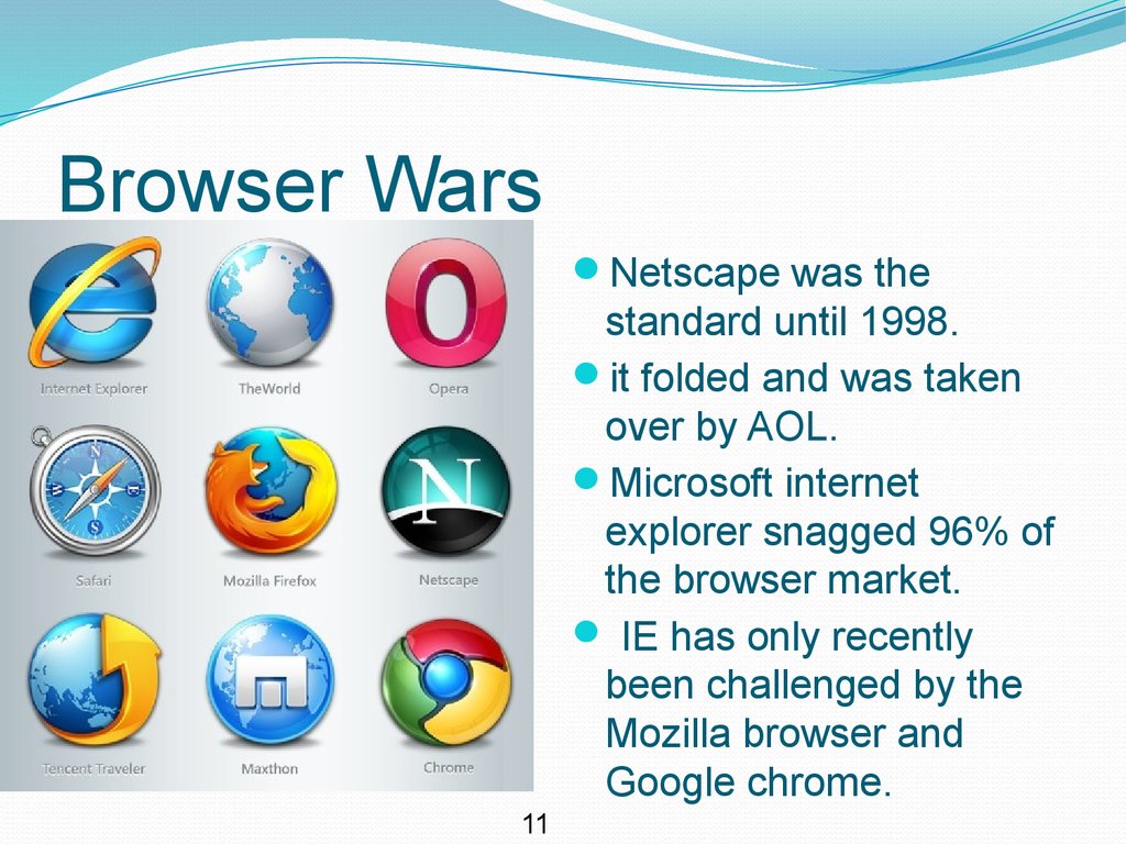 Какие есть браузеры. Война браузеров. История развития браузеров. Презентация интернет эксплорер. Netscape и Internet Explorer.