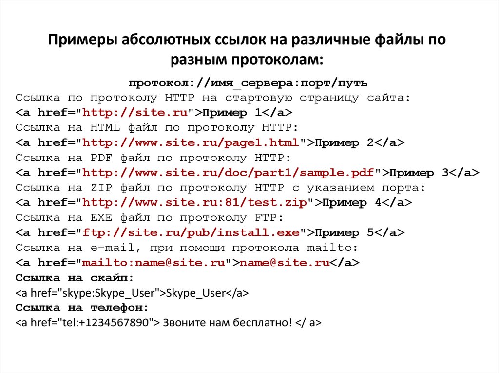 Html ссылка адрес. Пример ссылки. Примеры ссылок на сайты. Ссылки в html.