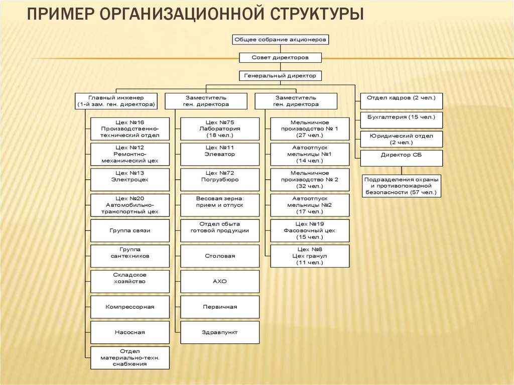 Организационно структурная схема предприятия