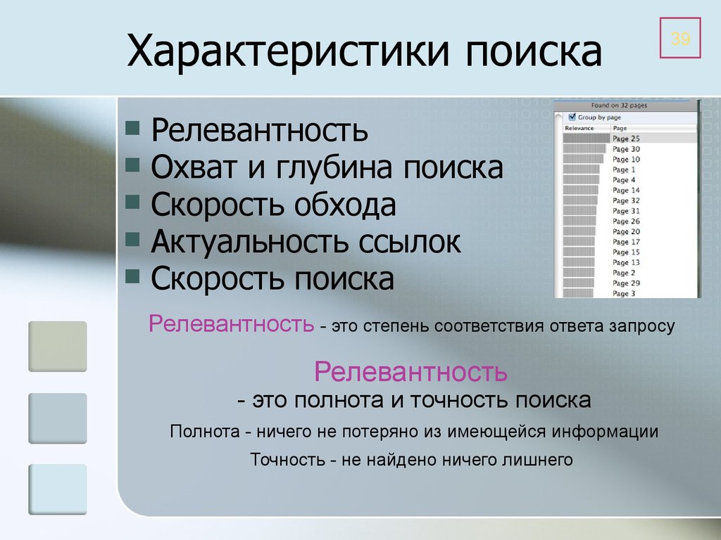 Другие характеристики. Поиски характеристика. Точность поиска информации. Скорость поиска. Скорость поиска информации картинки.