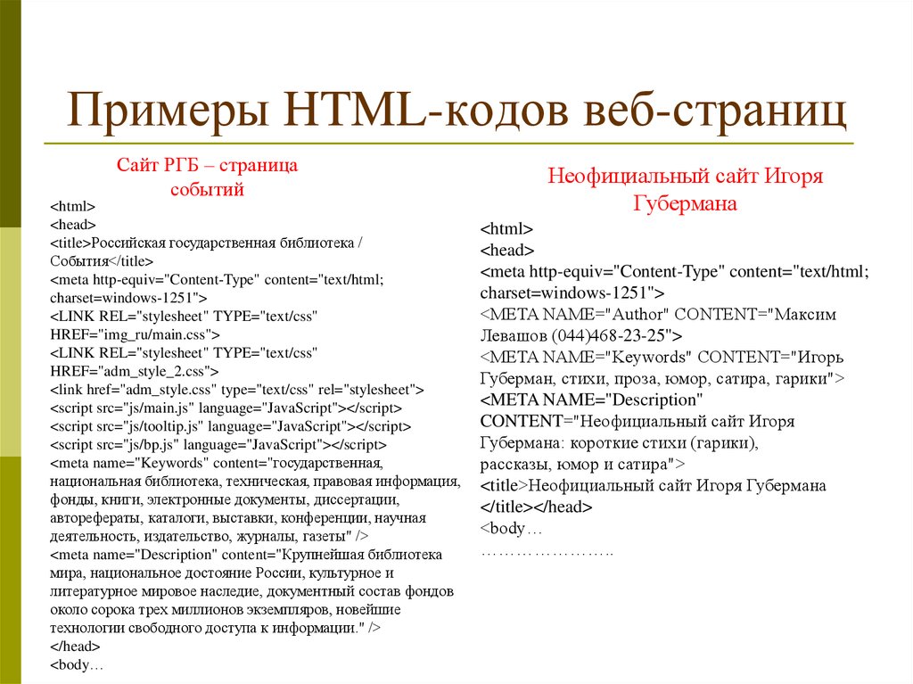 Проект создание сайта на html