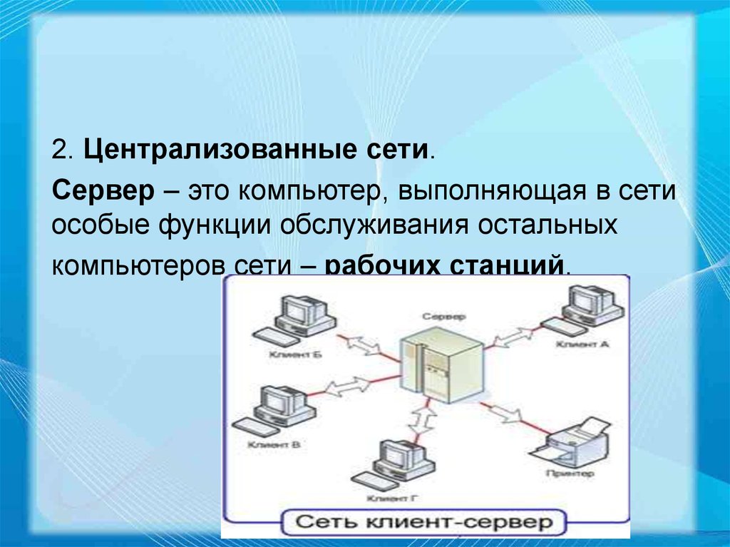 Рабочая программа компьютерные сети. Централизованные сети. Централизованные сути. Сети с централизованным управлением. Сервер сети это компьютер.