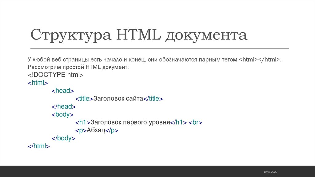 Элементы документа html