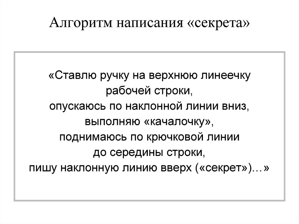 По секрету как пишется. Алгоритм написания писем презентация. Алгоритм написания элемента секрет.