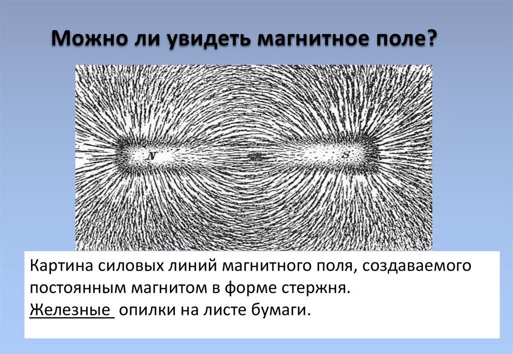 Образование картины из железных опилок вблизи проводника говорит о