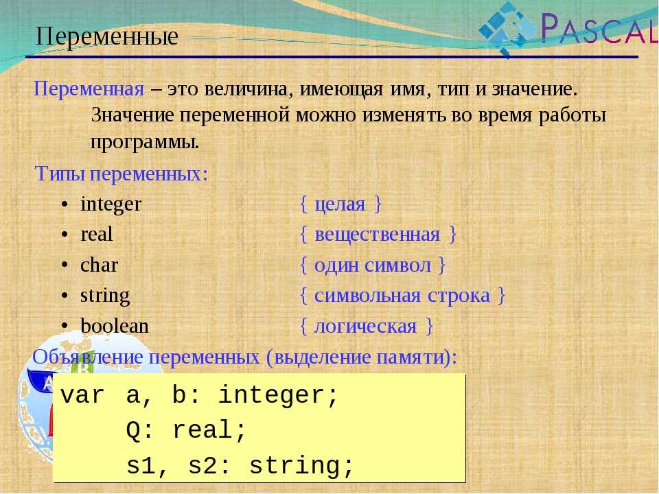 Составьте раз. Описание переменных в Паскале. Переменной является в Паскале. Переменные в языке Паскаль. Переменные в информатике.