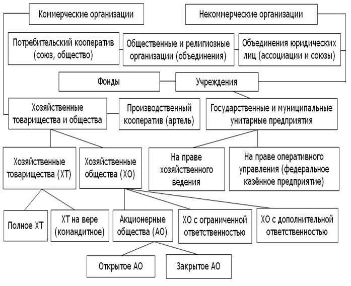 Виды общественных объединений схема