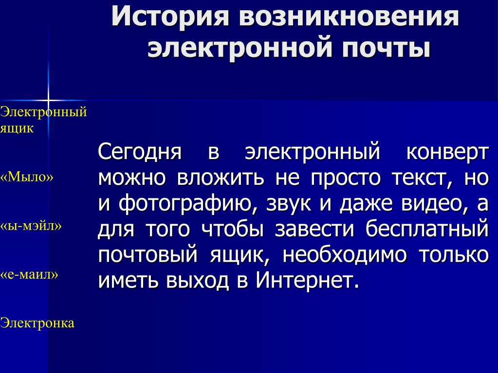 Когда появились электронные. История создания электронной почты. История создания электронной почты кратко. История появления электронных писем. История возникновения почты.