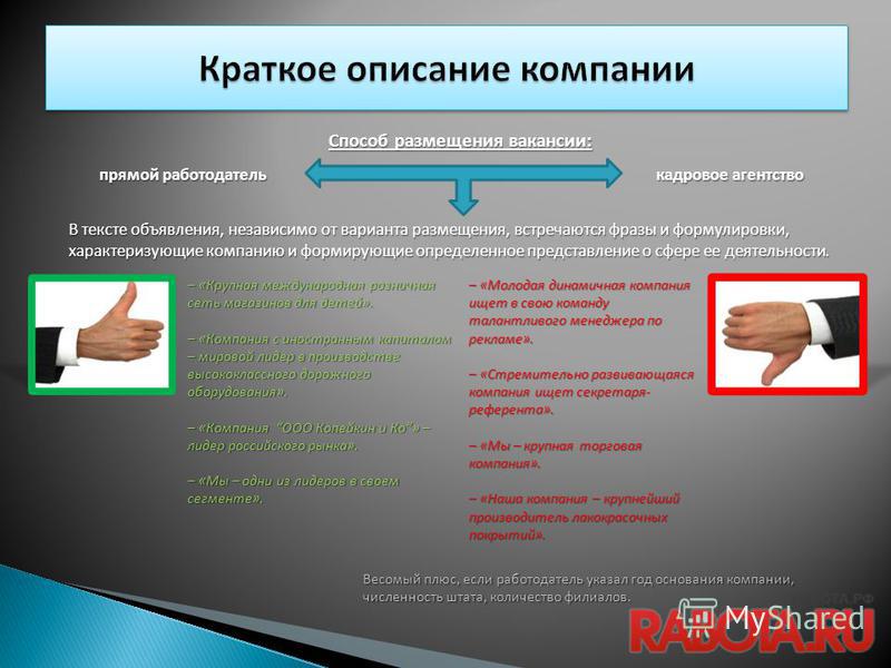 Подробное описание компании