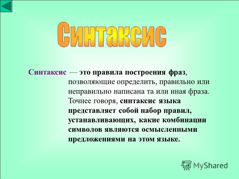 Синтаксис это