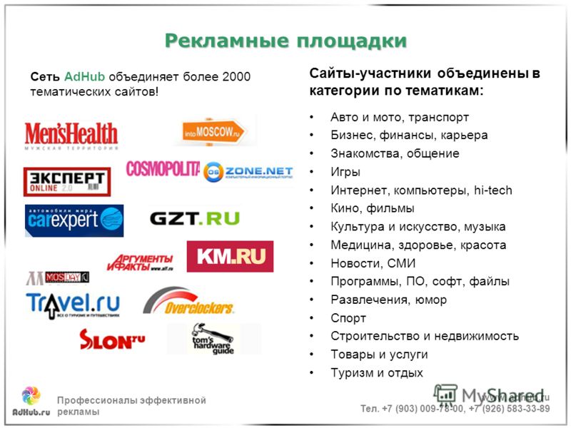 На каких площадках можно. Рекламные площадки. Рекламные площадки в интернете. Площадки для размещения рекламы в интернете. Список рекламных площадок.