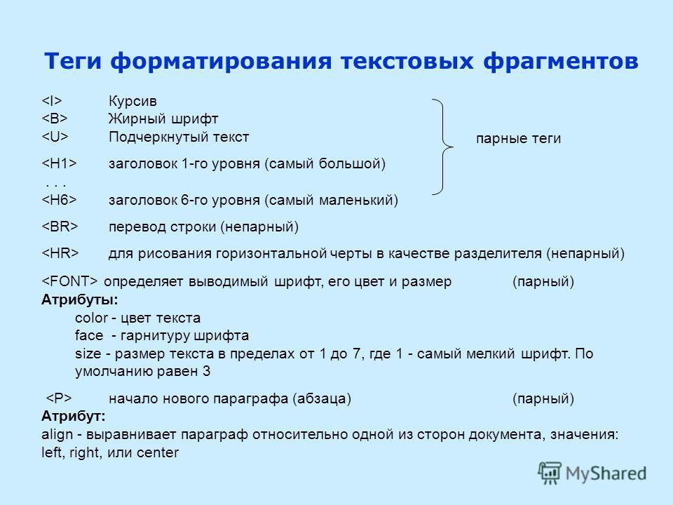 Тег заголовка первого уровня