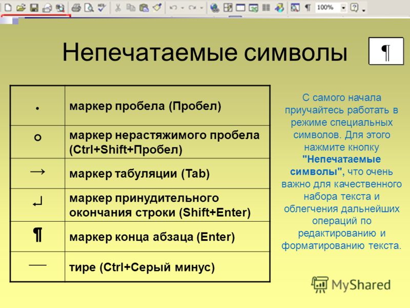 Введи символ пробела