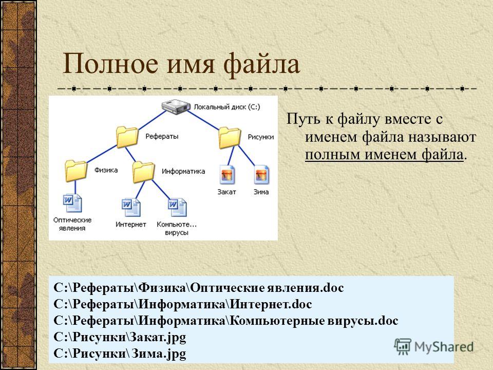 Задать полный путь к файлу