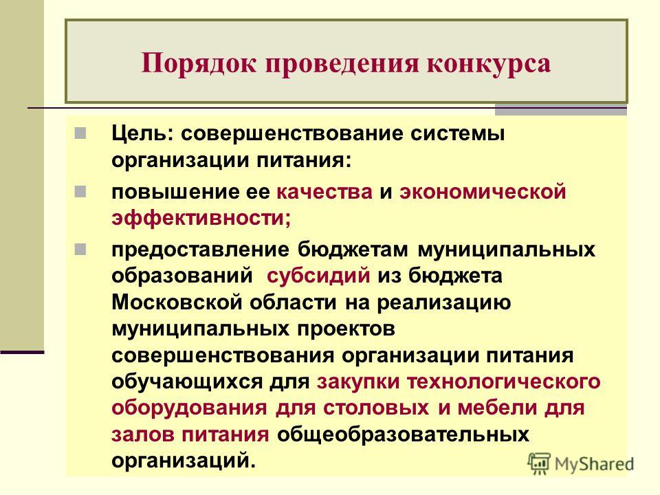 Порядок проведения конкурса