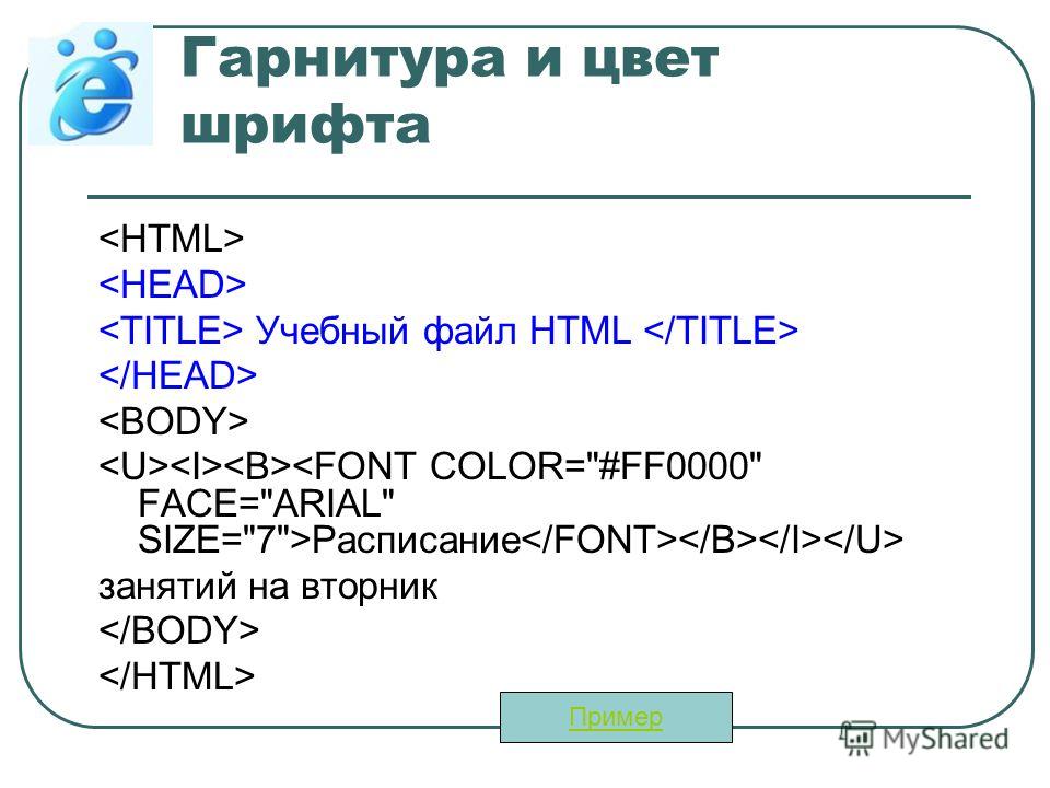 Формат файла html