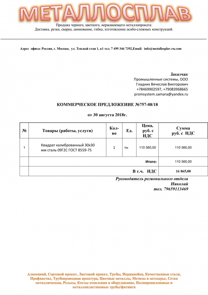 Форма кп образец