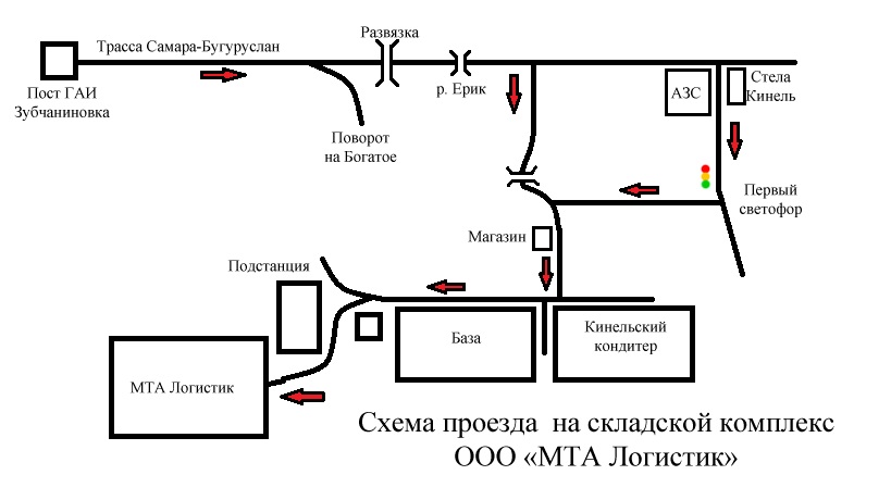 Схема проезда на склад северкон