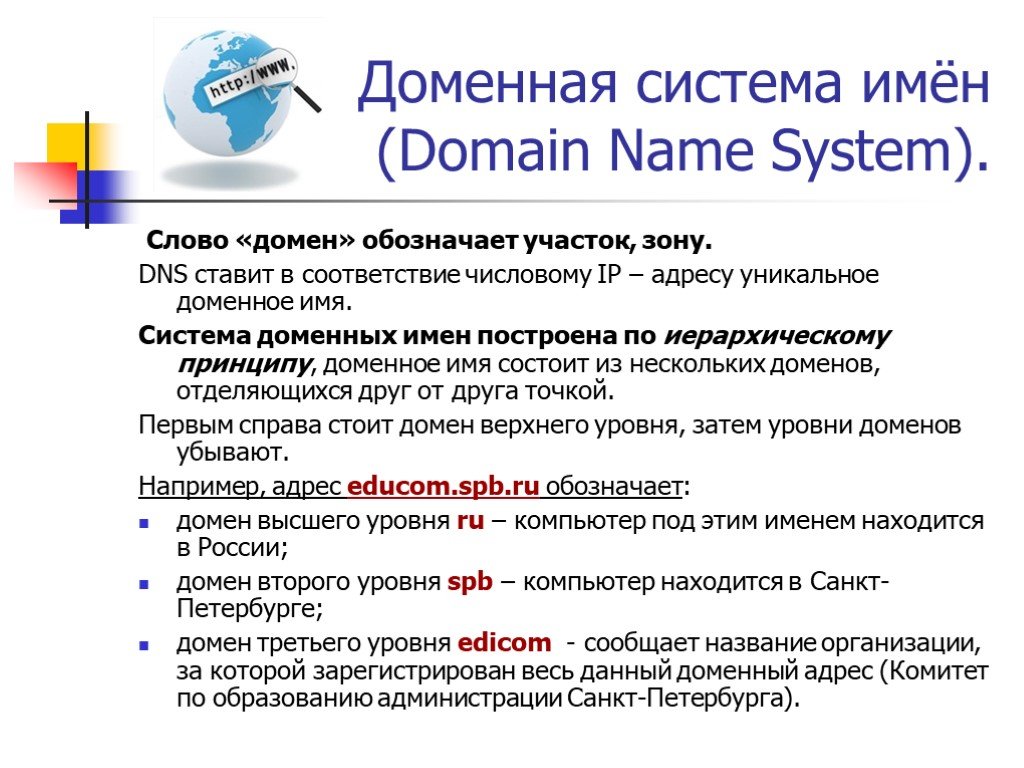 Как включить домен. Система имен доменов DNS. Доменная система имен пример. Доменная система имен это в информатике. Двоеонная система имен.