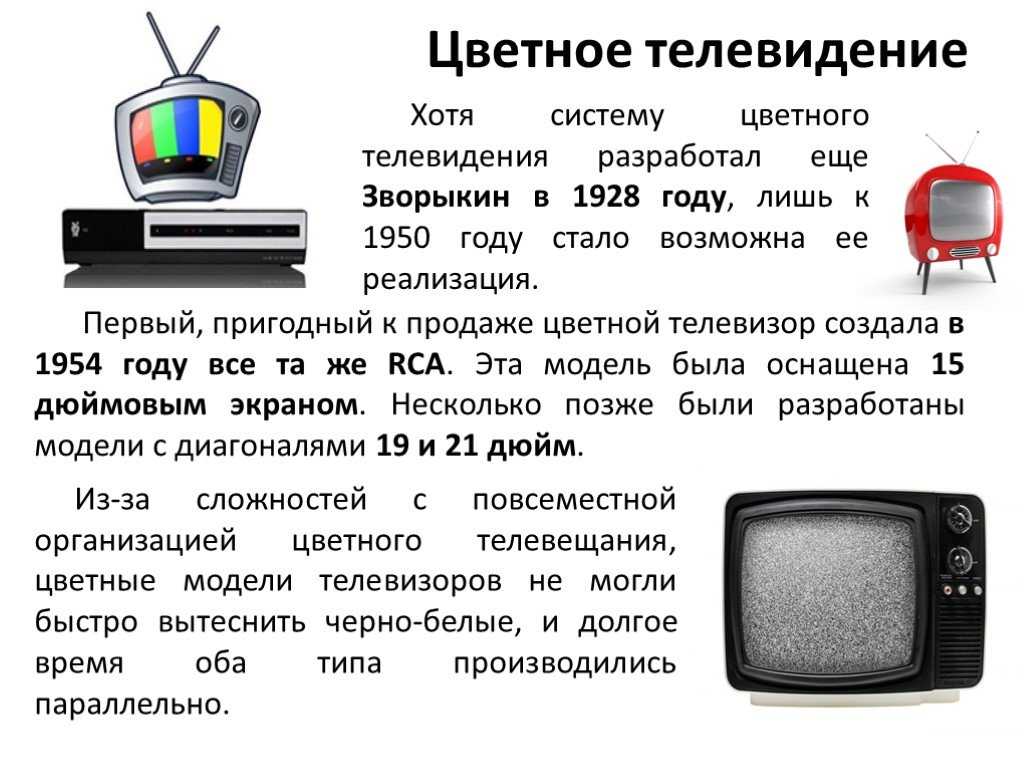 История тв. История телевидения. Телевидение презентация. Цветное Телевидение. История цветного телевидения.