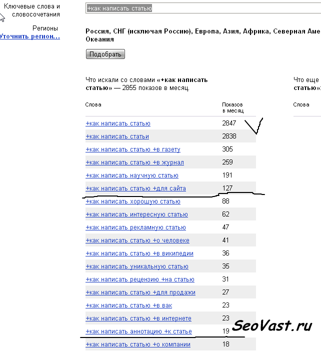 Какому региону писать