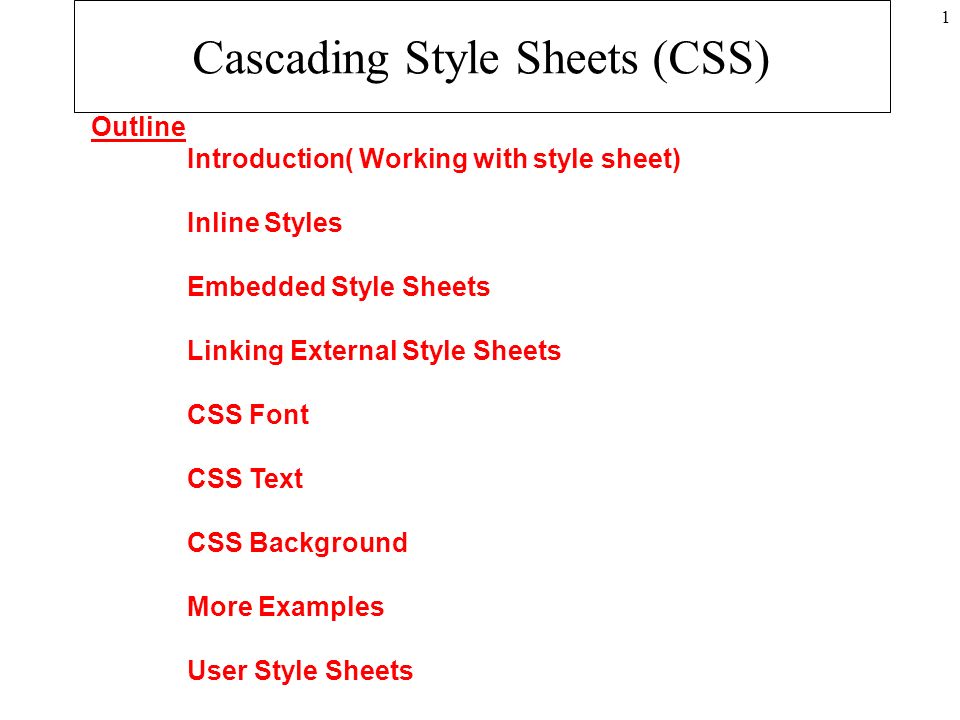 Static css styles css
