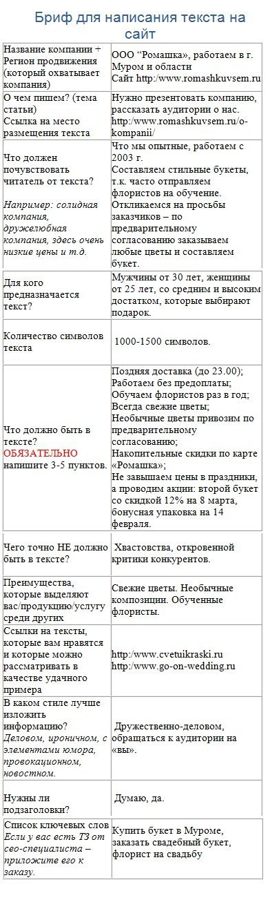 Бриф телеграм. Пример заполненного брифа. Как заполнять бриф. Пример заполнения брифа на разработку сайта.