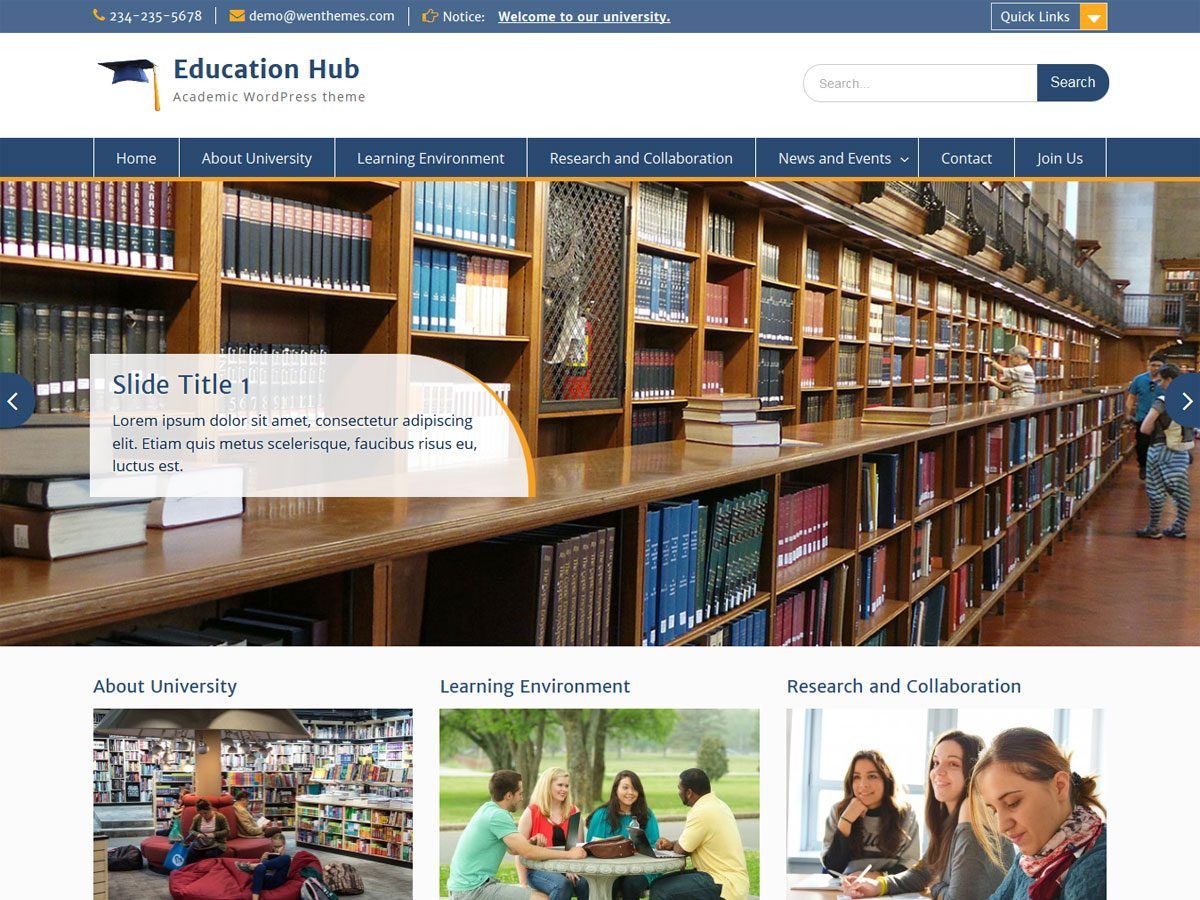 Education Hub - тематическая блоговая тема ВП