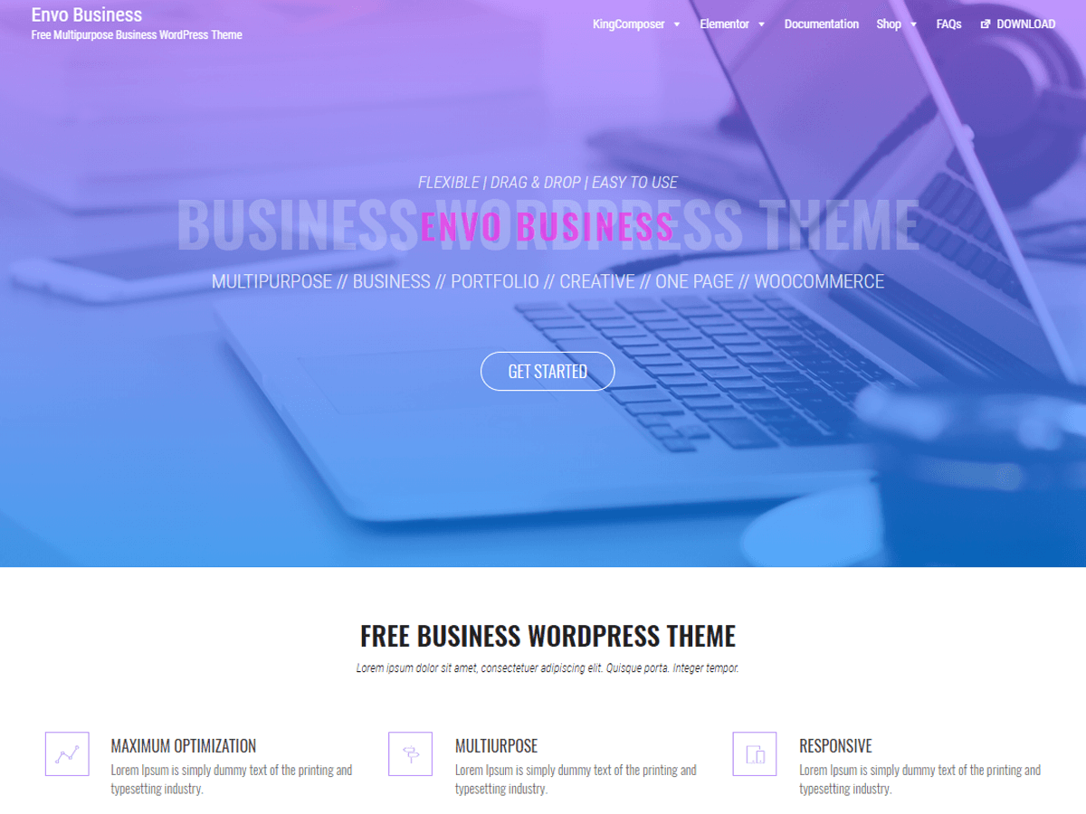 Envo Business - бизнес шаблон вордпресс