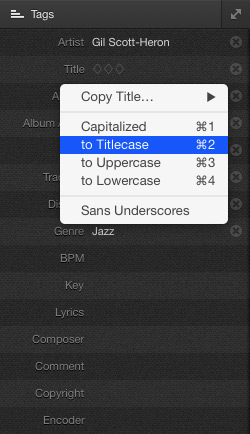 Меню настройки регистров букв