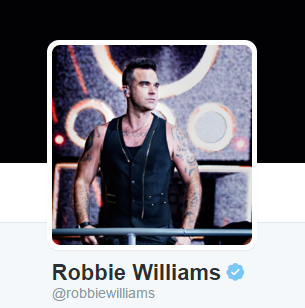 Подлинный аккаунт Робби Уильямса в Twitter