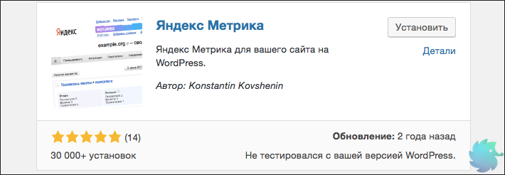 Плагин для установки Яндекс Метрики на WordPress