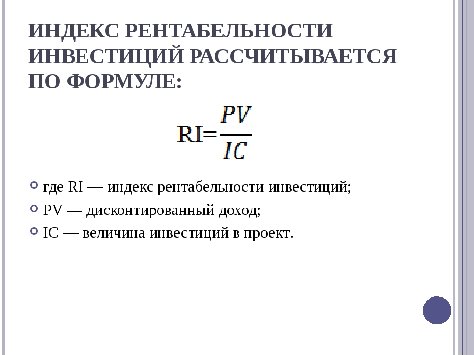 Индекс рентабельности