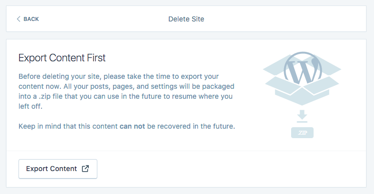 image of export content button