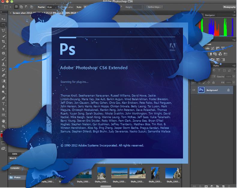 Окно загрузки Photoshop CS6