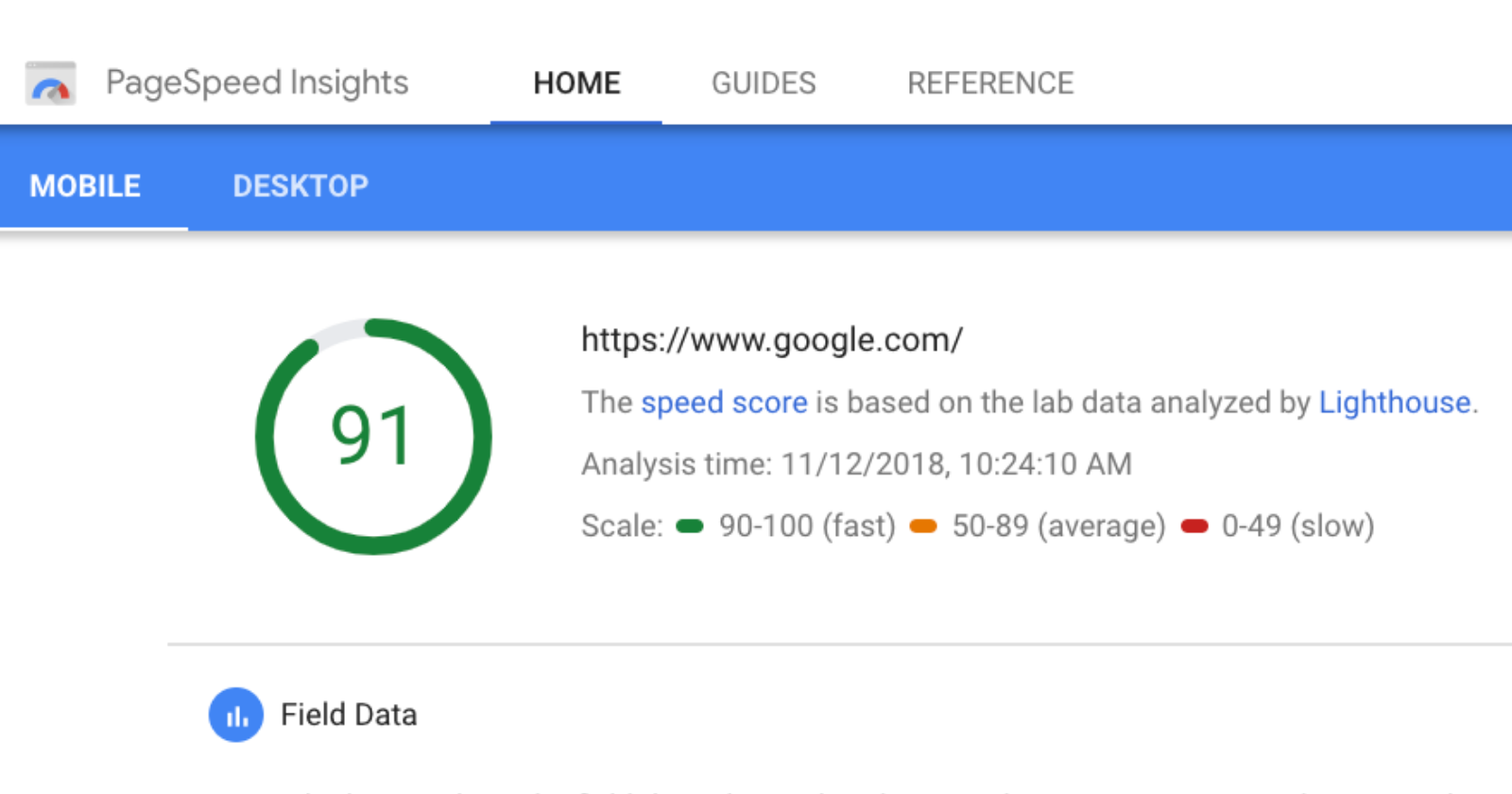 Google pagespeed