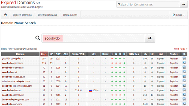 ExpiredDomains – сервис для поиска дроп-доменов