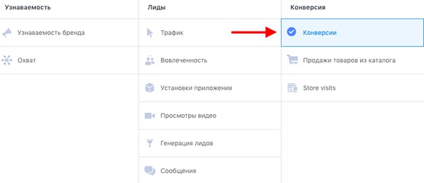 Как настроить рекламу в Instagram – цель Конверсии