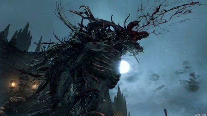 Снимок экрана игры BloodBorne - самого жуткого эксклюзива для PS4.