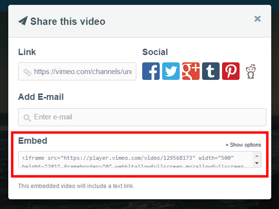 Как вставить видео с Vimeo на сайт