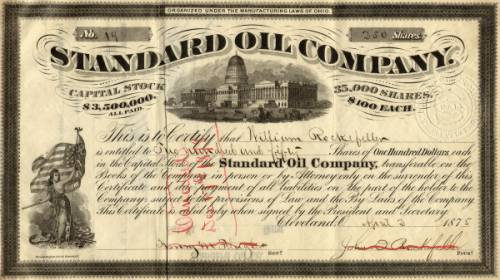 Купон Standard Oil — компании, на которой Рокфеллер сделал свое состояние. Источник: wikimedia.org