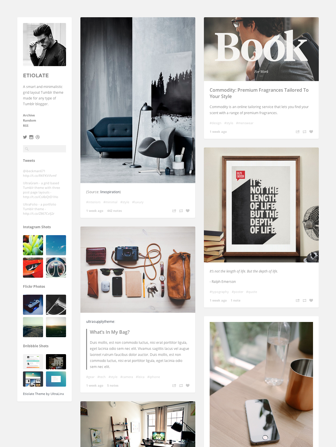 Etiolate Tumblr Theme by Oliur