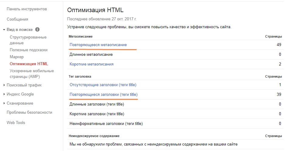 Дубли в Google Search Console