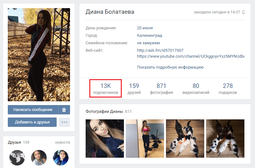Подписчики страницы Вконтакте Подписчики страницы Вконтакте