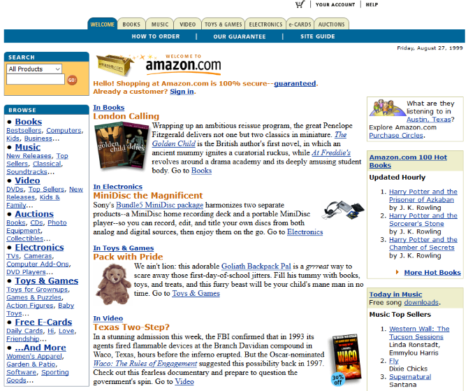 Screenshot of Amazon