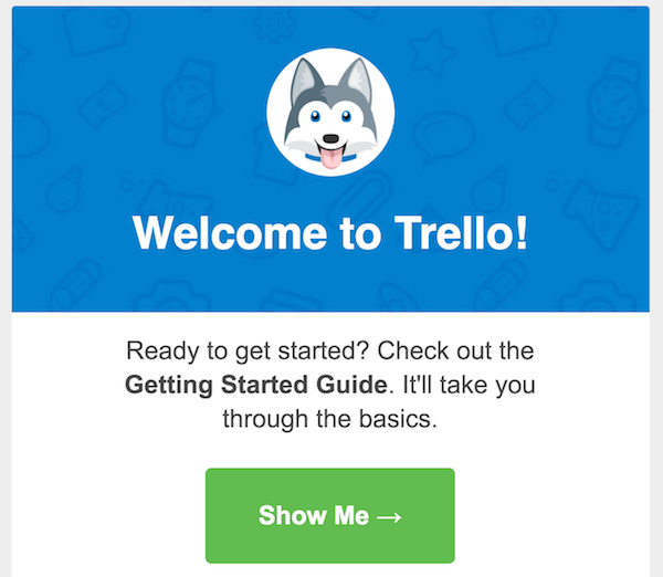 trello welcome письмо